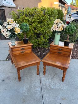 Mid Century Modern Solid Wood Dresser Nightstand End Table Furniture Set