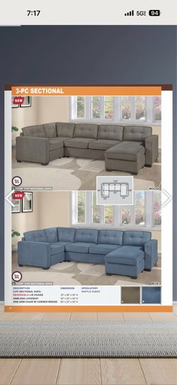 $475 sectional couch 65x118x59