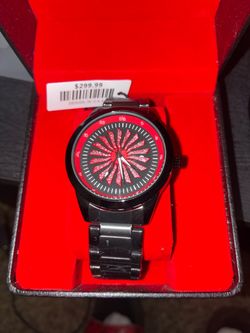 Black and Red Analog Watch  spinners