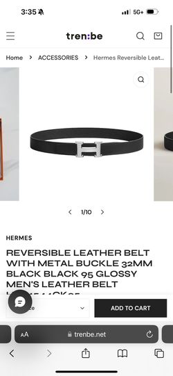 Hermes Belt Blacked Out Silver Logo