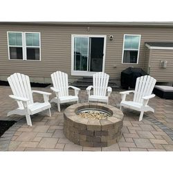 Oversized Poly Lumber Adirondack Chair with Cup Holder (set of 2)