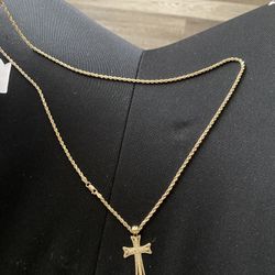 (Firm On Price) 10k 7.1g  Sold Gold Chain & Pendant Together 