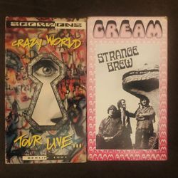 2 Vintage VHS Music Video Tapes - Cream & Scorpions GC