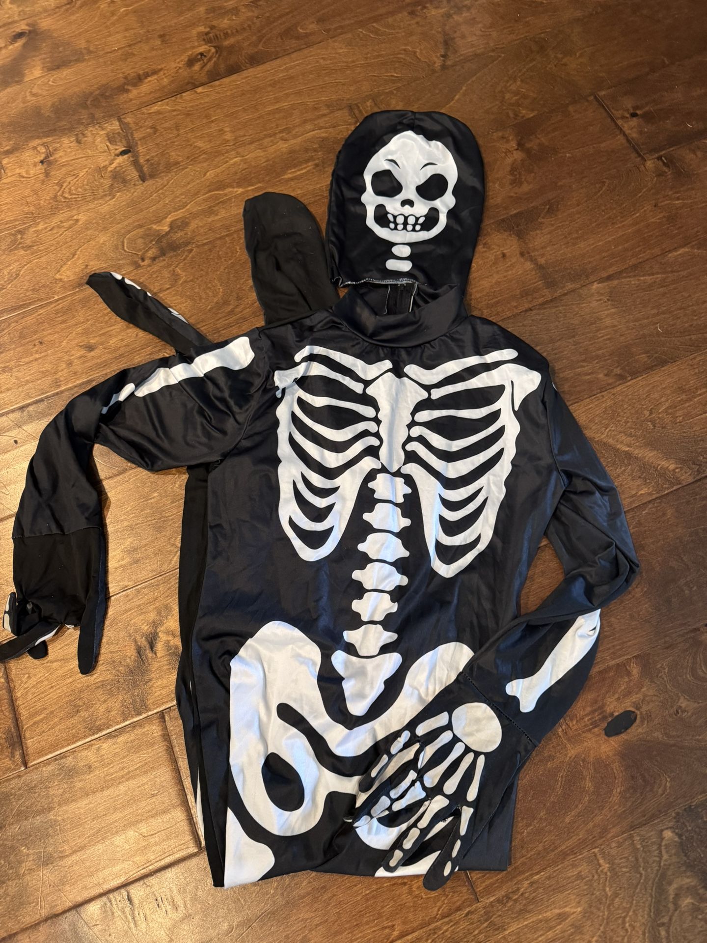 Nylon Skeleton Kids Size Large Costume.