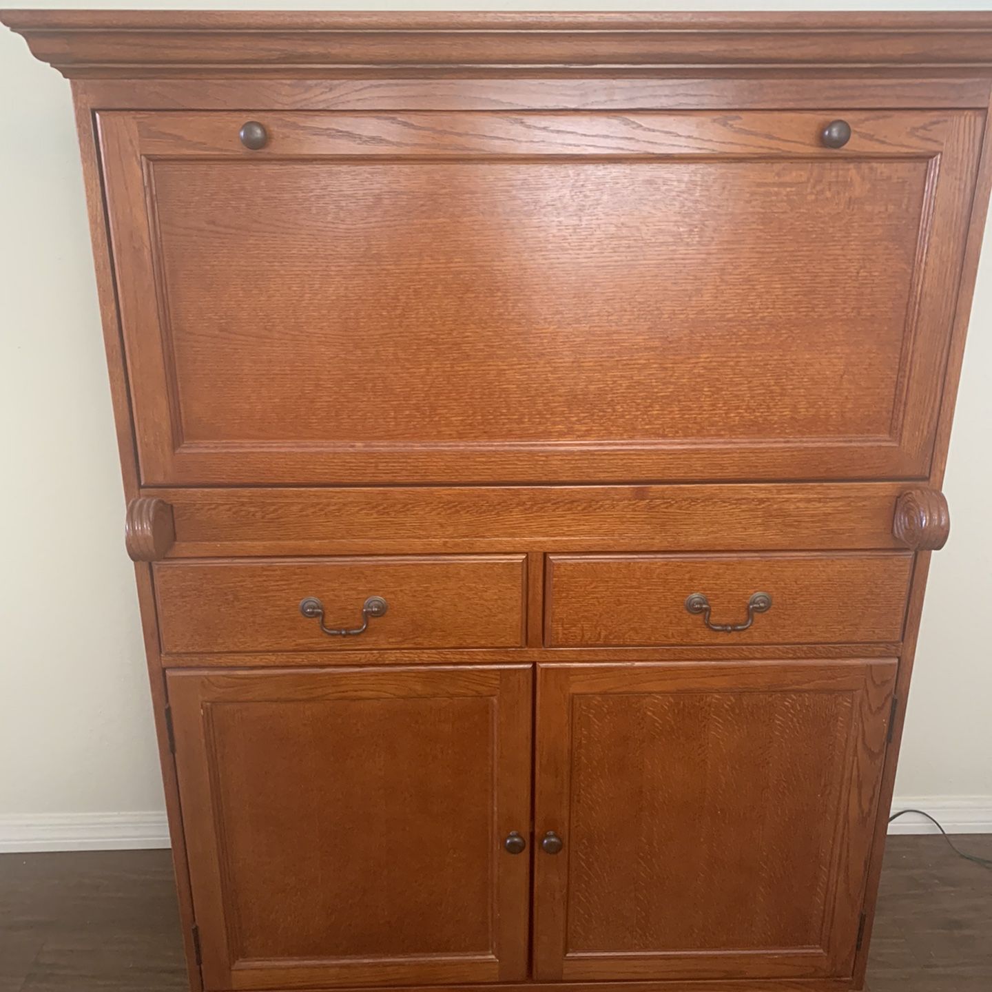 Bar Cabinet Hutch China Cabinet Medium Wood Tone