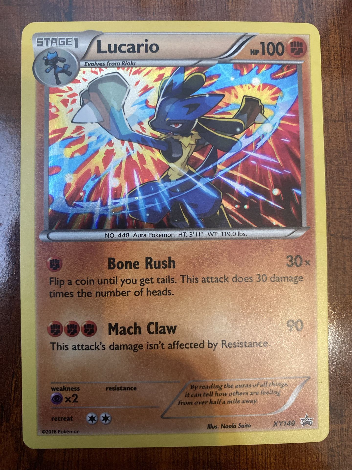 Pokemon Lucario XY140 XY Black Star Promo Holo 2016 NM