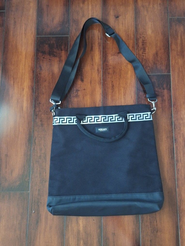 Versace Fragrances Men's Luxury Canvas Bag Black