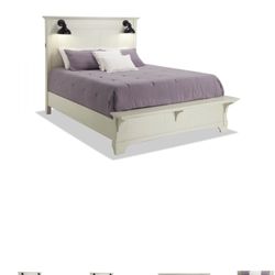 Free Charleston Queen White Panel Bed Frame 