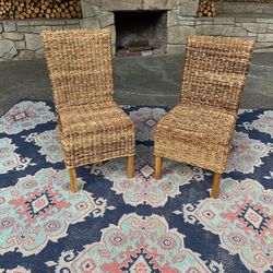 Boho Chic Wicker Dining Chairs (new)