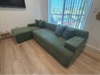 Green L shaped SOFA