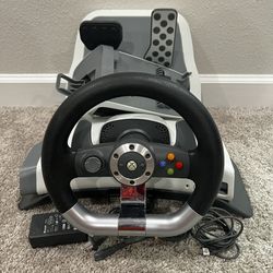 Microsoft Xbox 360/ PC Wireless Racing Steering Wheel Pedals TESTED!