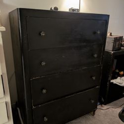 Large Black All Wood Dresser