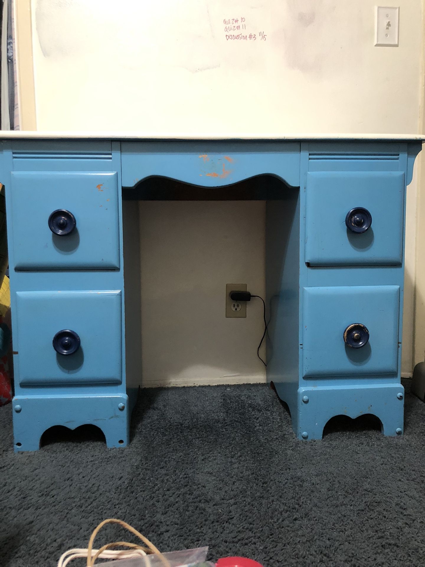 Old kid’s desk with dry erase top