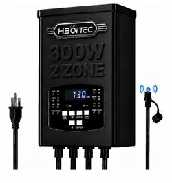 300W Low Voltage Landscape Transformer with Replaceable Photocell, 2 Zone Independent Control Landscape Lighting Transformer 120V AC to 12V/14V AC wit