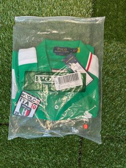 NWT Vintage 2010 Polo Ralph Lauren Italy Polo Shirt Green Stripes Medium