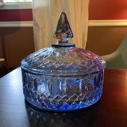 Blue candy Dish w/Lid