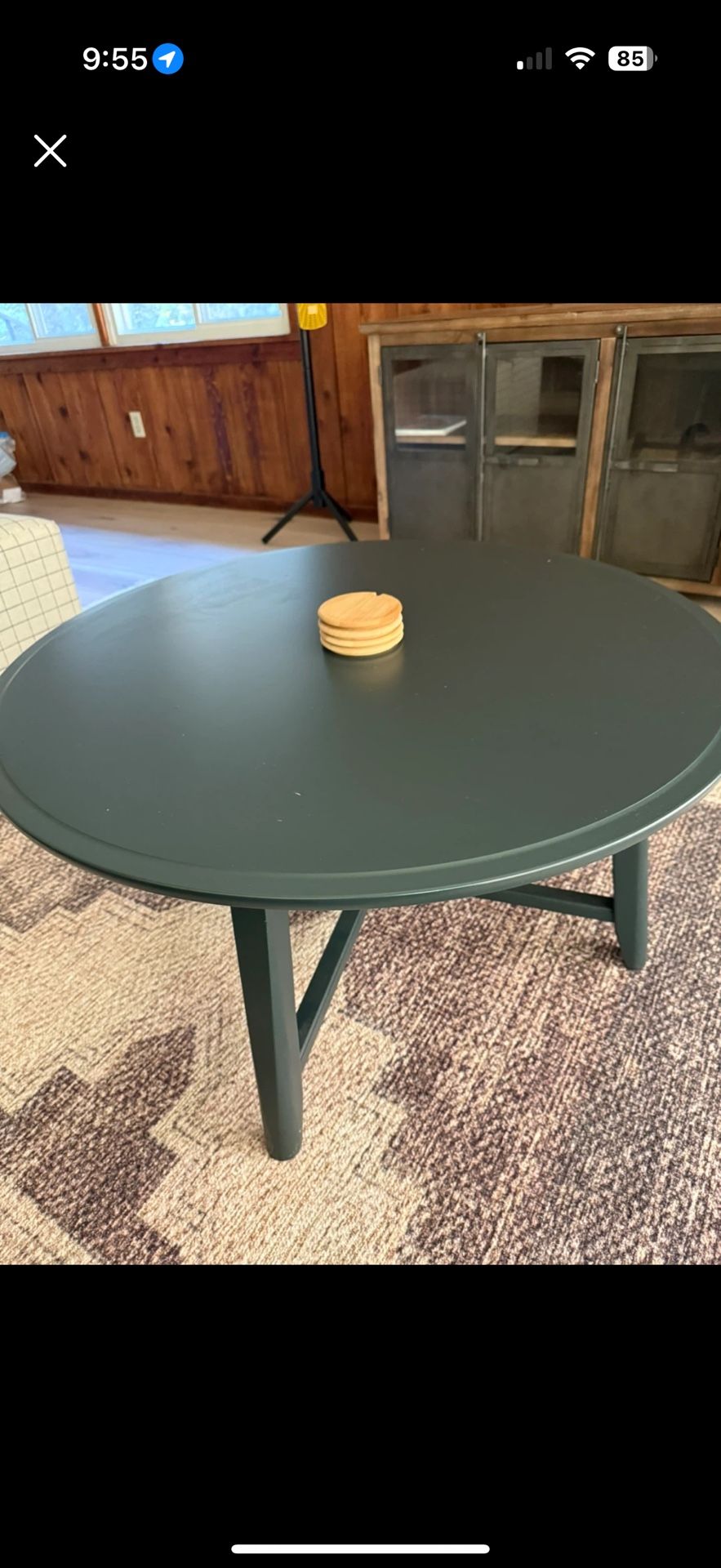 Round Green Coffee Table