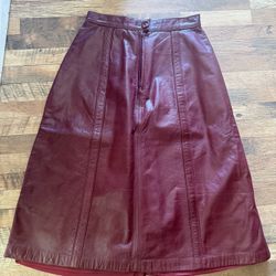 Vintage Genuine Leather Skirt 