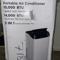 14,000 Btu Portable 3-1 Air Conditioner- Dehumidifier And Fan