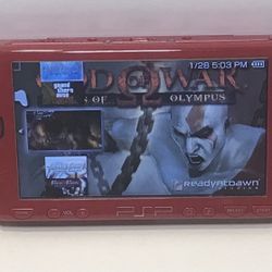 Sony PSP 2000 Red God of War Chains of Olympus Edition- Modded W/CFW & 128g Sd
