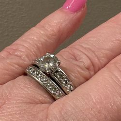 Charles and Colvard  Moissanite Wedding Set 