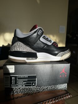 Jordan 3 black cement size 11 best sale