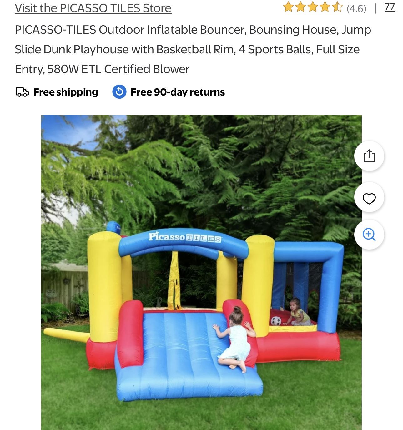 PicassoTiles Inflatable Bouncer Jumping