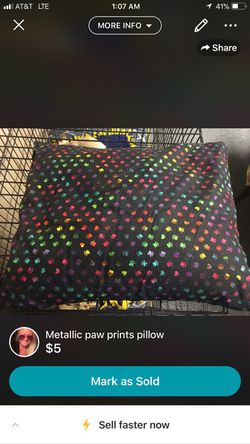 Doggie paw print pillow