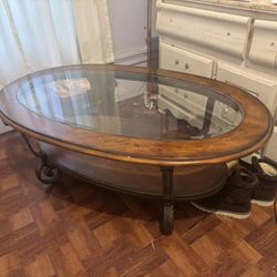 Glass And Wooden Table