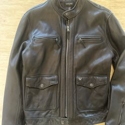 True Religion Men’s Lambskin Biker Jacket Sz M