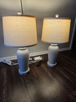 Bedside Lamps with USB A+C Ports & AC Outlet