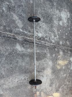 Adjustable Weightlifting Barbell with 10 LB Weight Plates – Home Gym