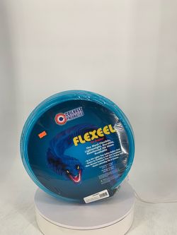 Coilhose Pneumatics Flexeel Hose, 3/8" x 100', 1/4" MPT Reusable Strain Relief Fittings, Transparent Blue PFE61004T