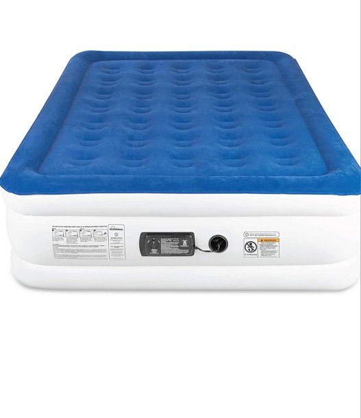 SoundAsleep Dream Series Luxury Air Mattress with ComfortCoil Technology & Built-in High Capacity Pump for Home & Camping- Double Height, Adjustable, 