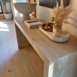 New Pottery Barn Folsom Console Table Desert Pine 52”x30” Buffet Bar Sofa Table