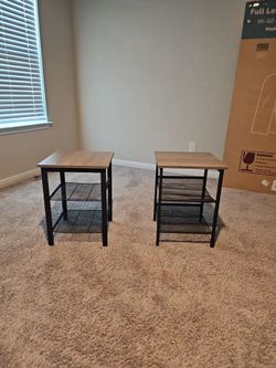 Two nightstands or side tables