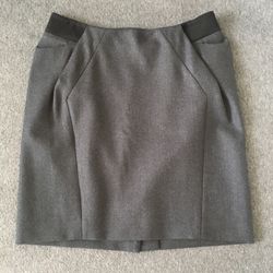 Gray Wool Skirt (Size: 26in)