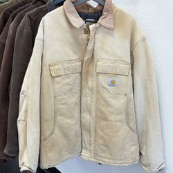 Tan Carhartt Velcro Zip Up XL