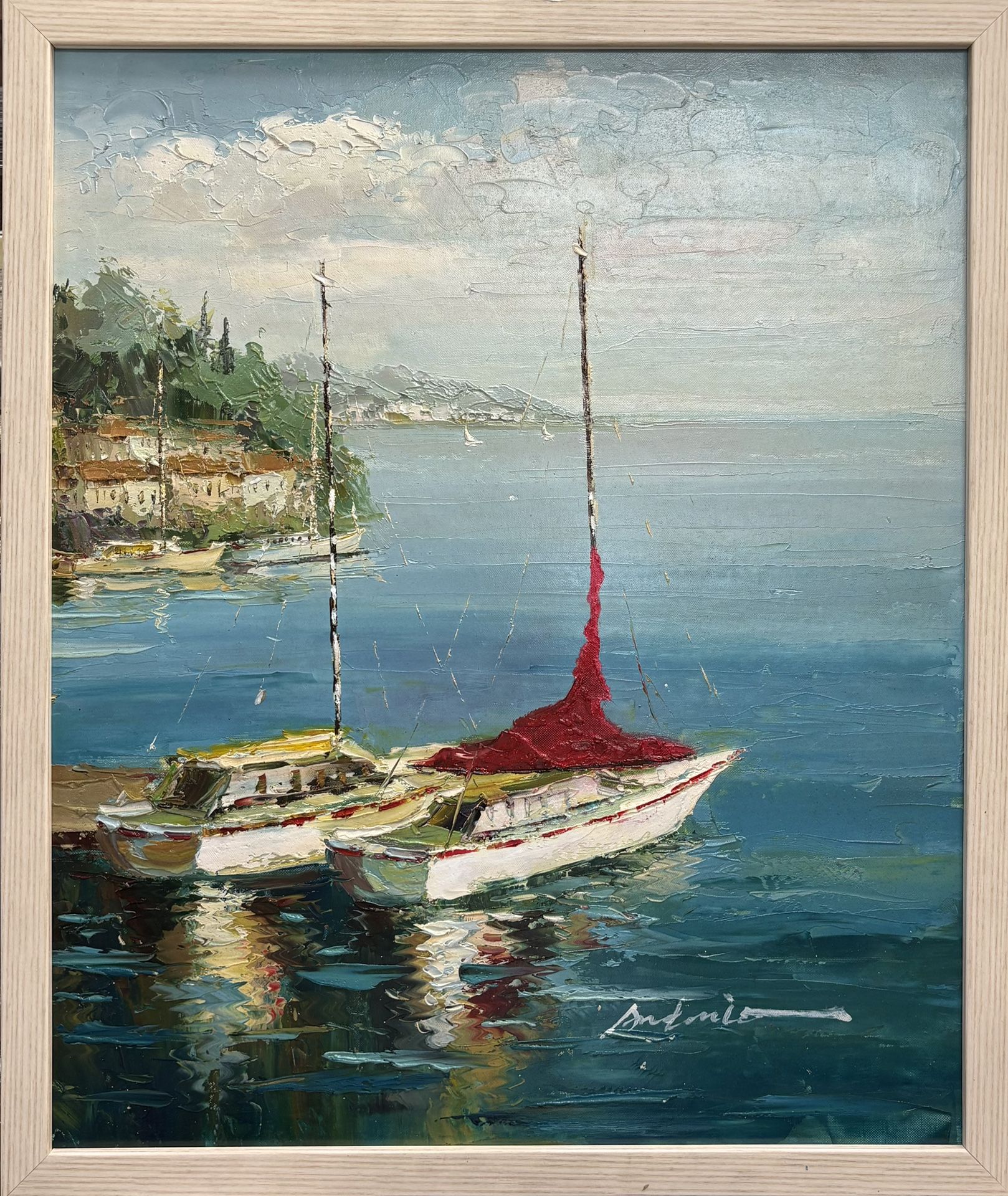 Sailboats On The Ocean Oil Painting