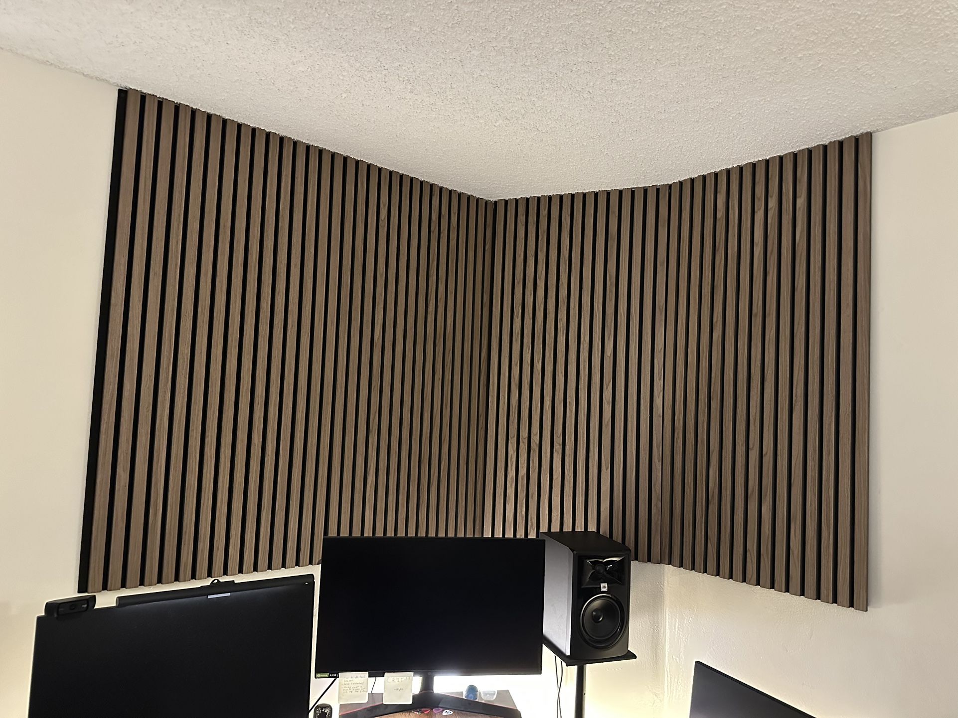 Acoustic Wood Slat Panels – Walnut (4 panels, 4x2 ft each)