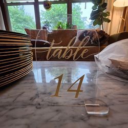 Arcylic Gold Table Numbers 1-30