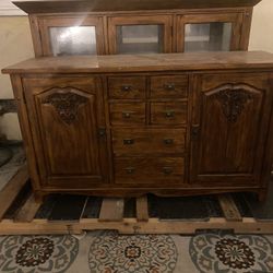 China Cabinet Solid Wood With Felt Lined Drawers