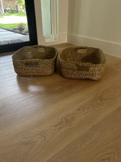 Woven basket storage West Elm
