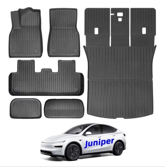 NEW 2025 2026 Tesla Model Y Juniper Floor Mats 9 Piece Set All Weather TPE