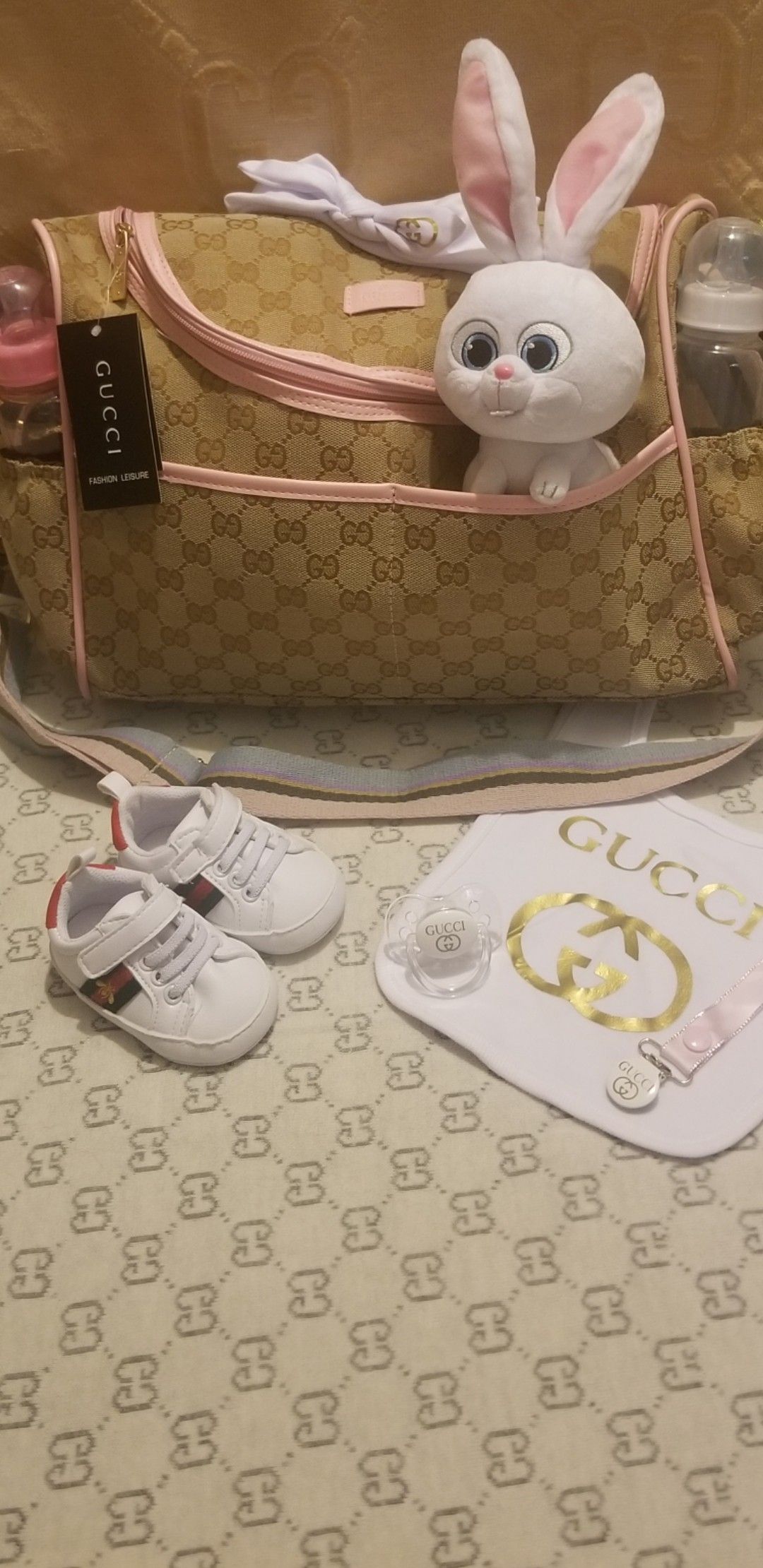 DESIGNER DIAPER BAG - WITH MATCHING BABY SHOES!