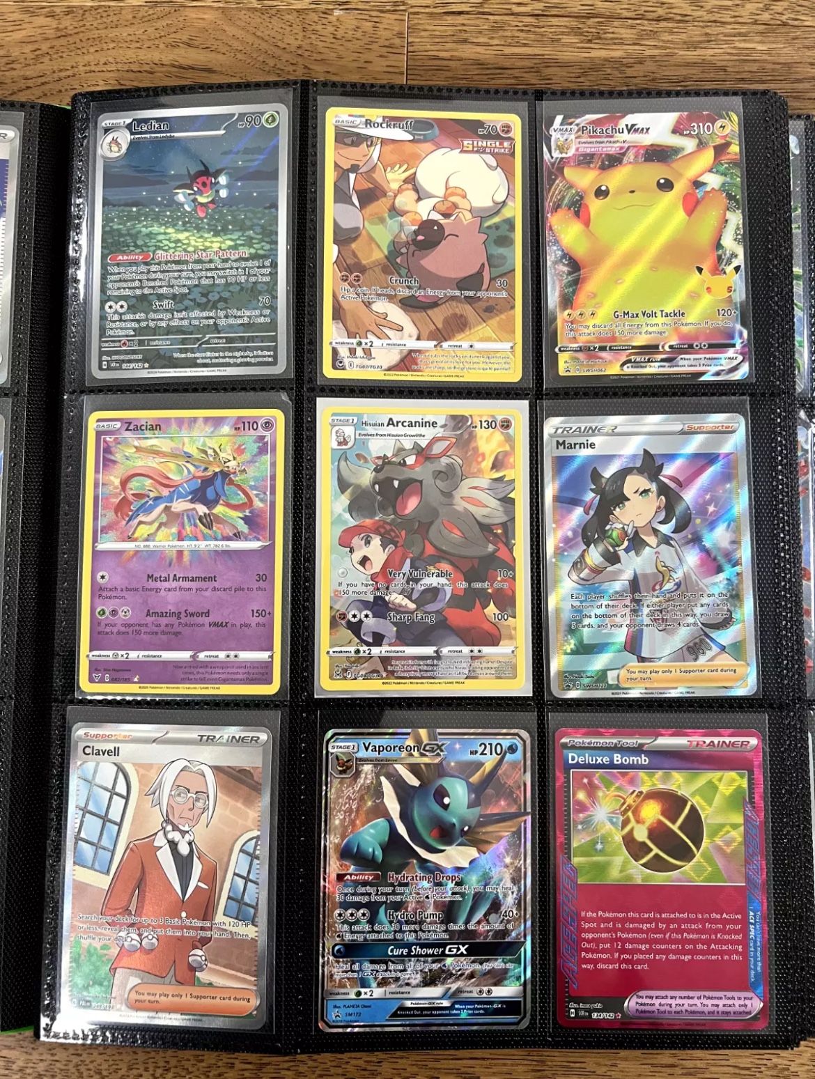 Pokemon TCG Card Binder Collection Lot, 216 Cards, Full Art/Vstar/Alt Art