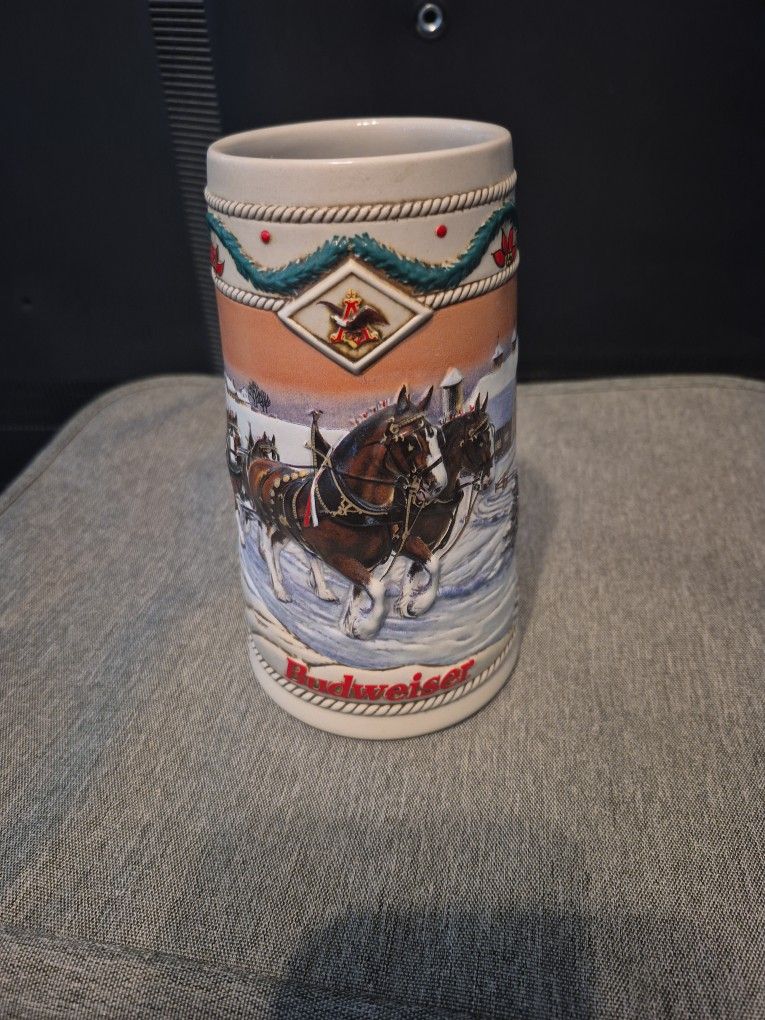 Vintage 1996 Budweiser Holiday Stein