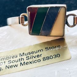 Native Sterling Bracelet With Inlaid Stones