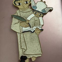 Original St. Andrews Abby pottery, padre & angel