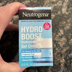 NEW NEUTROGENA FULL SIZE HYDRO BOOST HYALURONIC ACID GEL CREAM FRAGRANCE FREE MOISTURIZER $8!!